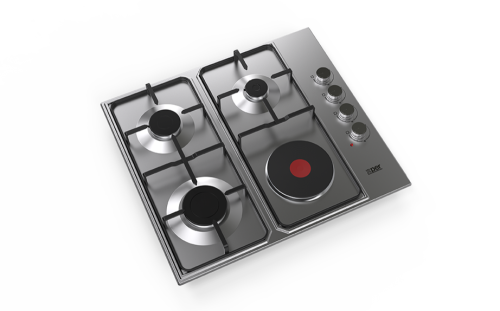 موقد غاز / كهربائي اكسبير - 58 سم بيلت ان سطح اكسبير بلت إن 58سم 3غاز+1كهرباء تركي استيل-XPBH60CIG1E - صنع في الصين XPBH60CIG1E