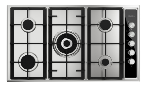 Elba 90cm built-in gas hob, 5 burners, heavy duty, Tefal-steel, glass knobs, made in Italy, AS EN 95-54V X