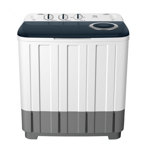 غسالة ملابس تي سي ال مدخل مياه مزدوج 8.5 كيلو حوضين ابيض ورمادي  صنع في الصين TWT85-286S