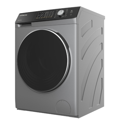 Hitachi 9kg Front Load Washing Machine, 16 Programs, 1400 RPM, Silver, Made in China, BD-904HVOS
