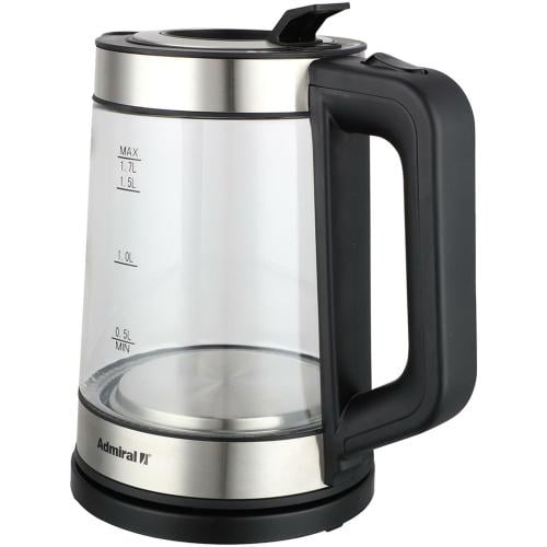 Admiral Water Kettle 1.7L Glass Kettle Stainless Steel Manual Lid Heating Plate with LED Indicator 220-240V 1.7L 220.0W Glass Made in China ADKT170GSSH