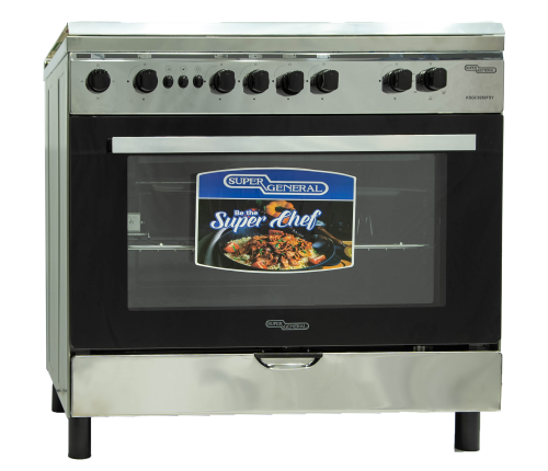 طباخ غاز سوبر جينرال ستانلس ستيل 90*60 سم غاز 5 عيون  صنع في مصر KSGC9260FSY