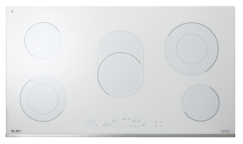 موقد سيراميك البا  90 سم بيلت ان سيراميك 5 عيون لمس ابيض -  صنع في ايطاليا AS EVC 905 XFWW