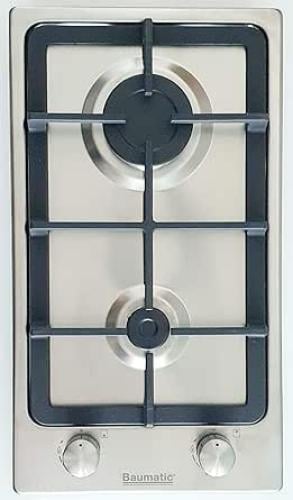 موقد بيلت ان بوماتيك   سم غاز موقد غاز مدمج من باوماتيك 30 سم مع شعلتين  فولاذ  صنع في  BMEH3GSS-2