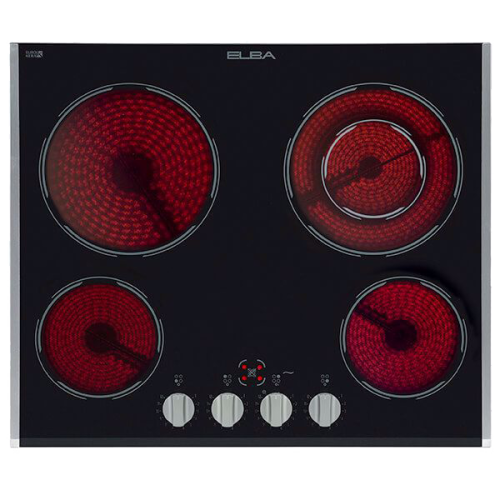 موقد  البا بيلت ان 60 سم سيراميك سطح سراميك 4 عيون مفاتيح (امامي)  صنع في ايطاليا E345-442SS