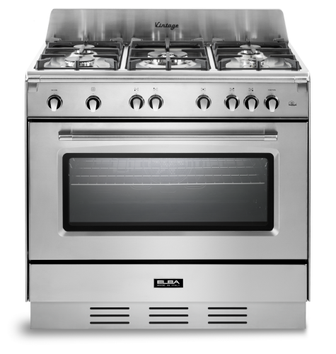 طباخ قائم البا  90 سم  5 عيون غاز كامل 90 سم فينتاج ستيل غاز صنع في ايطاليا VX965FG