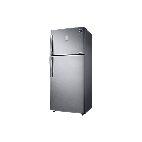 ثلاجة مع فريزر علوي سامسونج - 18.6 قدم   مكعب - تبريد مزدوج - تجميد الطاقة والتبريد - تدفق متعدد - تقنية العاكس الرقمية - رف الشريحة السهلة - واقي مضاد للبكتيريا - EZ Clean Steel انفرتير صنع في تايلند RT53K6370SL/ZA