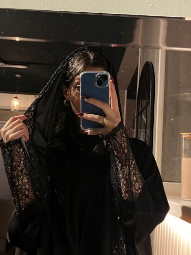 عباية دانتيل اسود #33