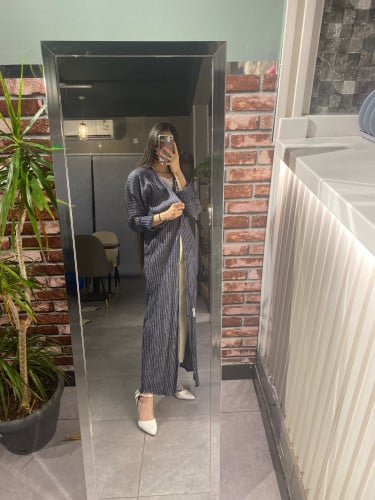 عباية قماش ليزر كحلي #30