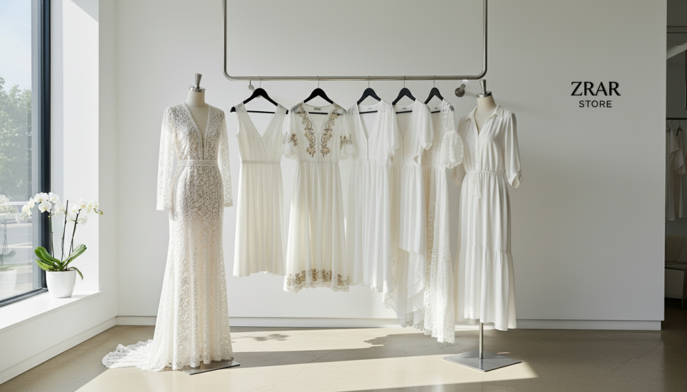 أفضل موديلات فساتين بيضاء من زرار ستور