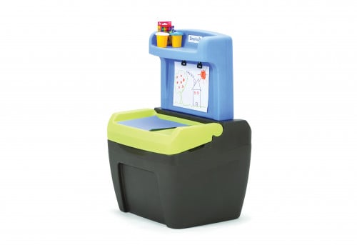 صندوق الألعاب مع حامل الرسم