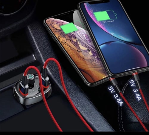 شاحن سيارة وقطعة بلوتوث 2 في 1