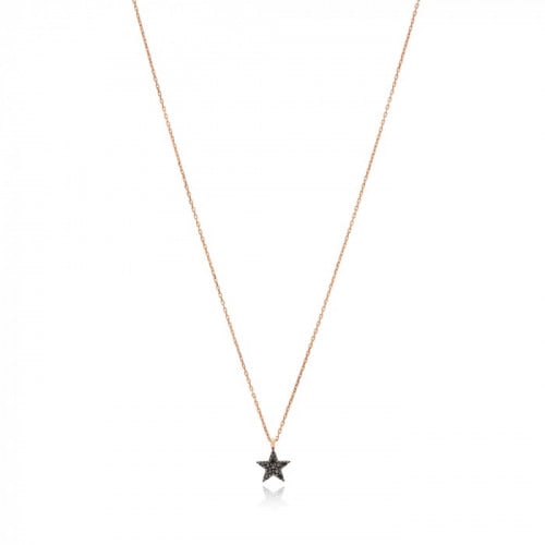 سلسال على شكل النجمة الخماسية مرصوف بأحجار الزيركون اللامعة من الفضة الخالصة ومطلية بالذهب -من مجموعة نفيس هدايا مجوهرات هدية نسائية فاخرة 6303