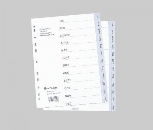 Atlas Plastic Divider A4 Jan-Dec Bx=25