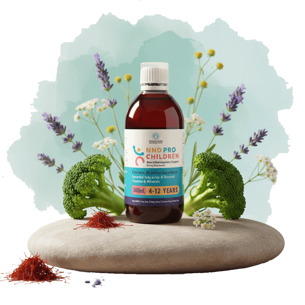 المكمل الغذائي الطبيعي ان ان دي للأطفال - يحتوي المنتج على حمض الفولينيك المعتمد من الـ FDA لفائدة مرضى التوحد