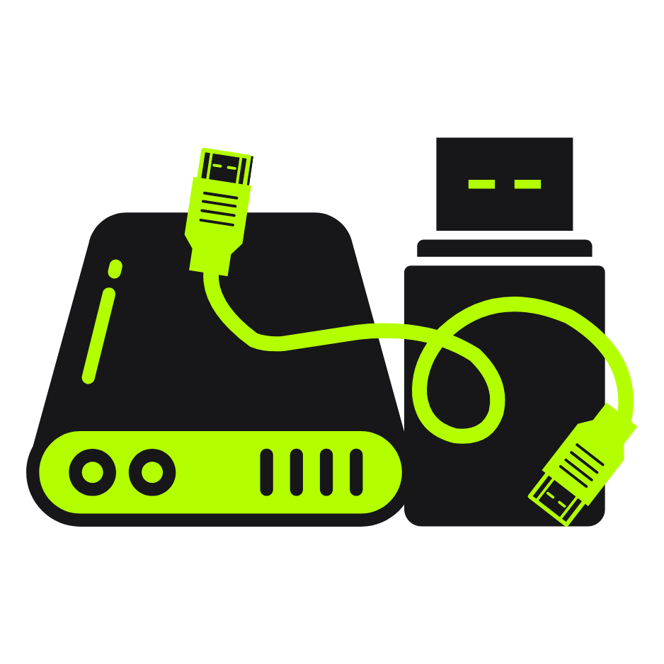 Dock, dongle and cables