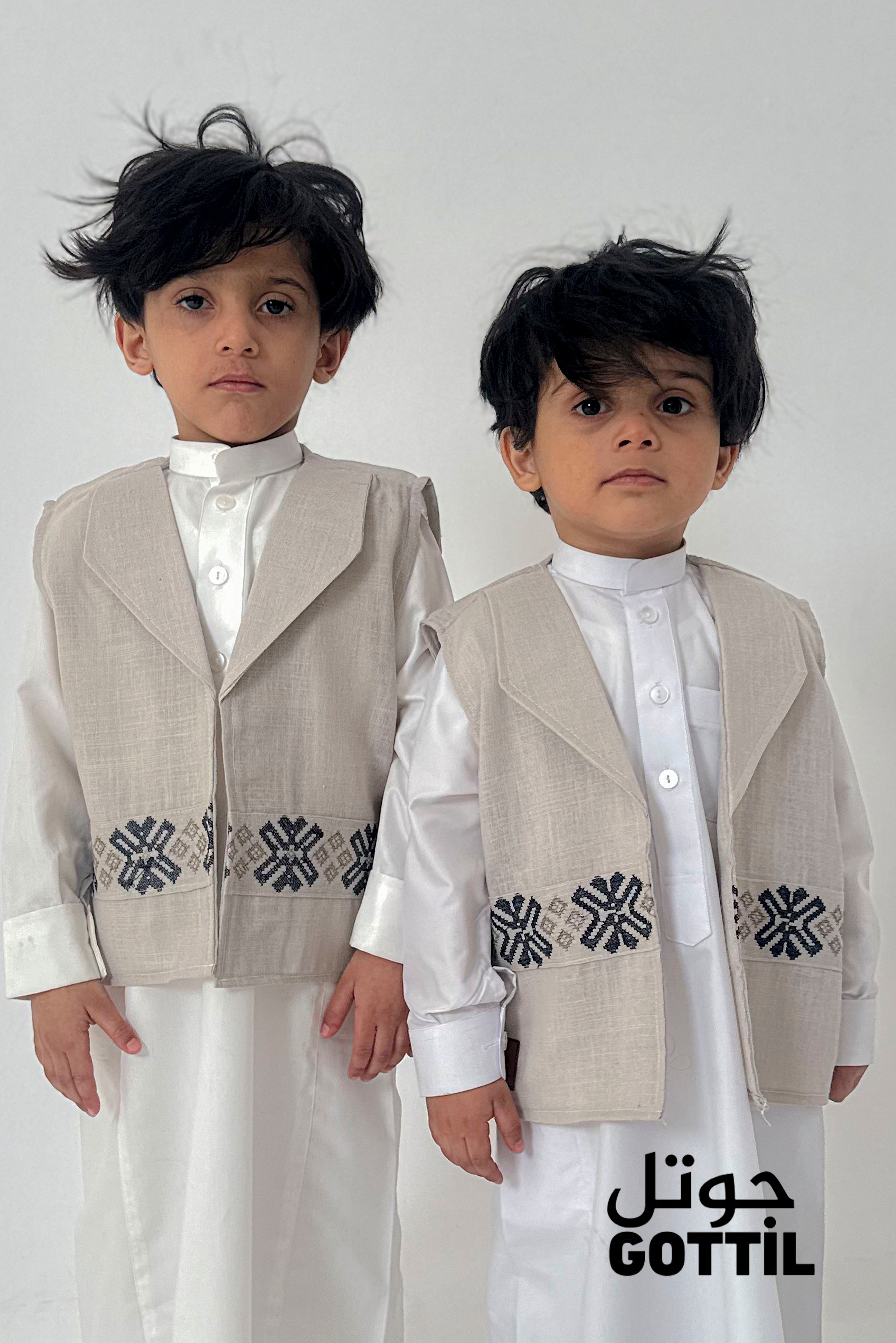 سديري لنن للعيد لون رمادي