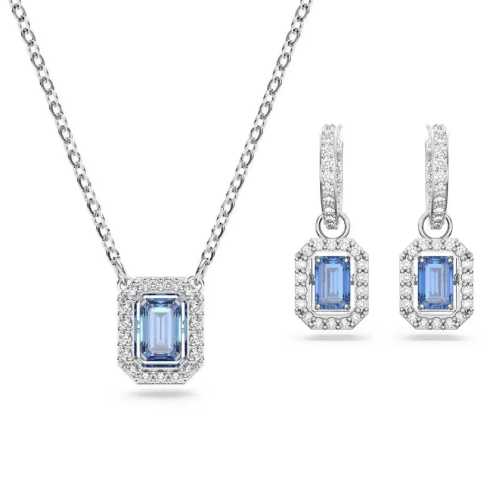 طقم سوارفسكي Una Angelic- لمسة ساحرة بحجر  كريستال زرقاء متالقة