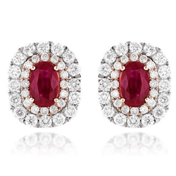 حلقان الماس روبي