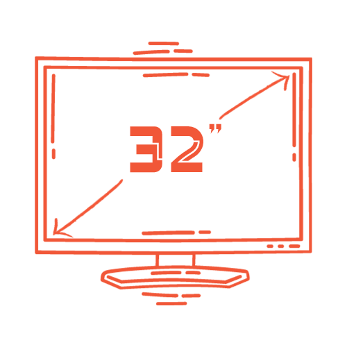 32" أو أكبر