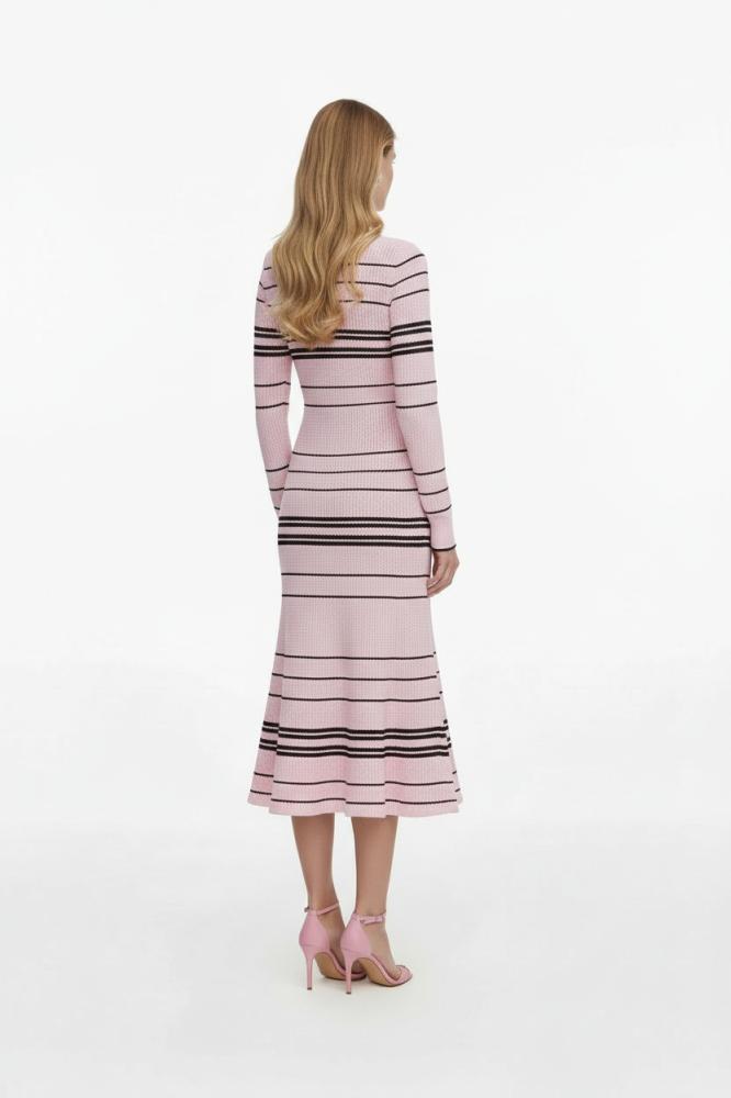 light pink striped dress -   -       -  -