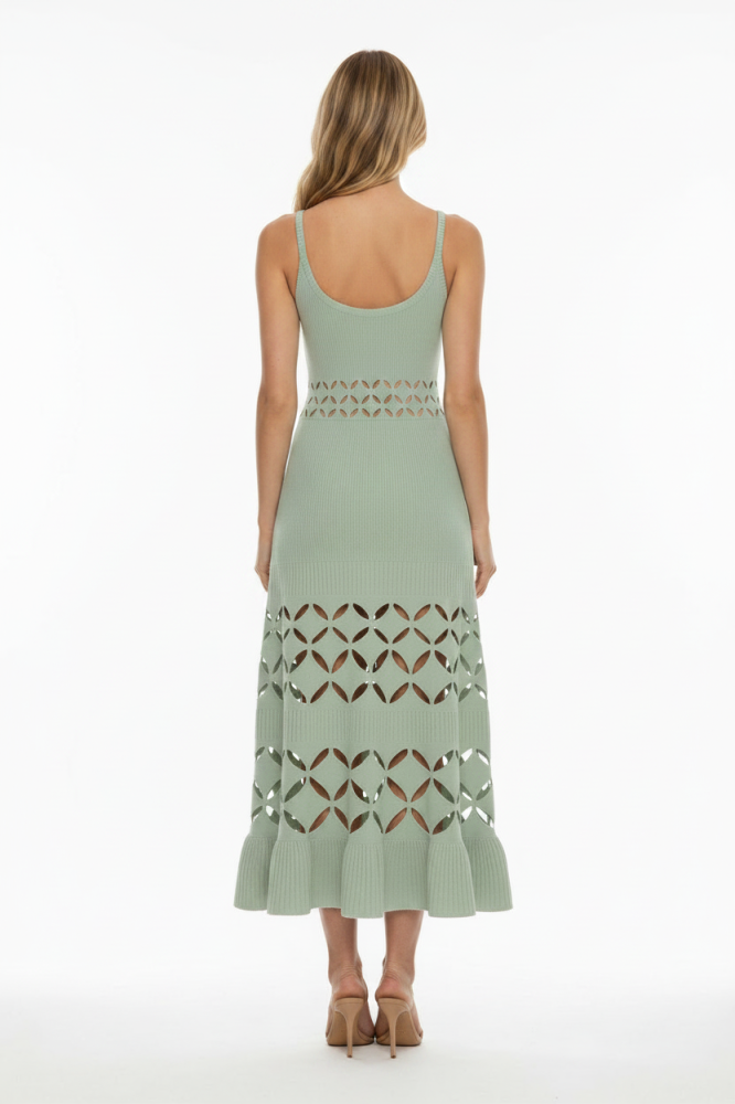 Green stretch lace dress -   -       -  -