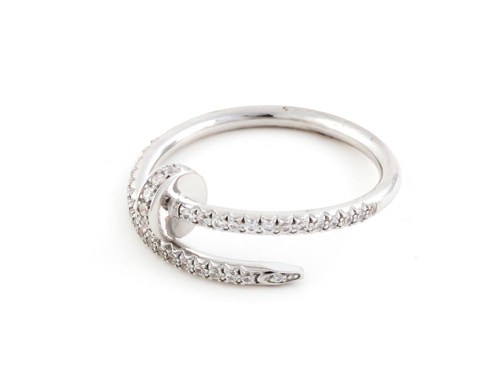 خاتم ذهب ابيض  تصميم عالمي فرع (1) - عيار 18