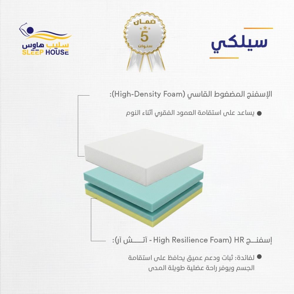 مرتبة سيلكي | SILKY |اسفنج مرتبة قاسية بدون سبرنج |ضمان 5 سنوات