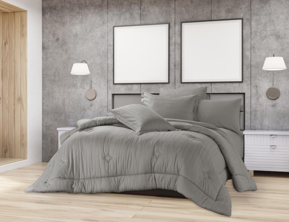 طقم بيت لحاف كانون ساتان 4 قطع نفر GREY