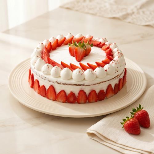 كيكة فراولة بالفانيلا