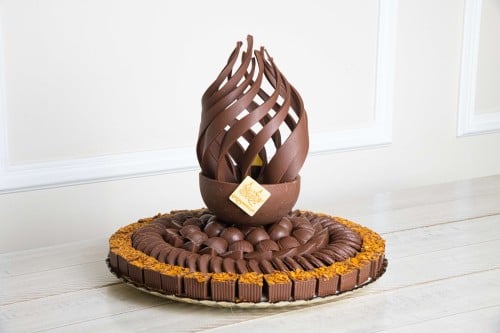 صحن شوكولاتة مكشوفة دور ذهبي