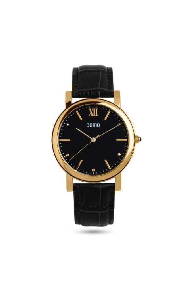 ساعة جلد سوداء اطار ذهبي رجالي كومو - CO44101BK