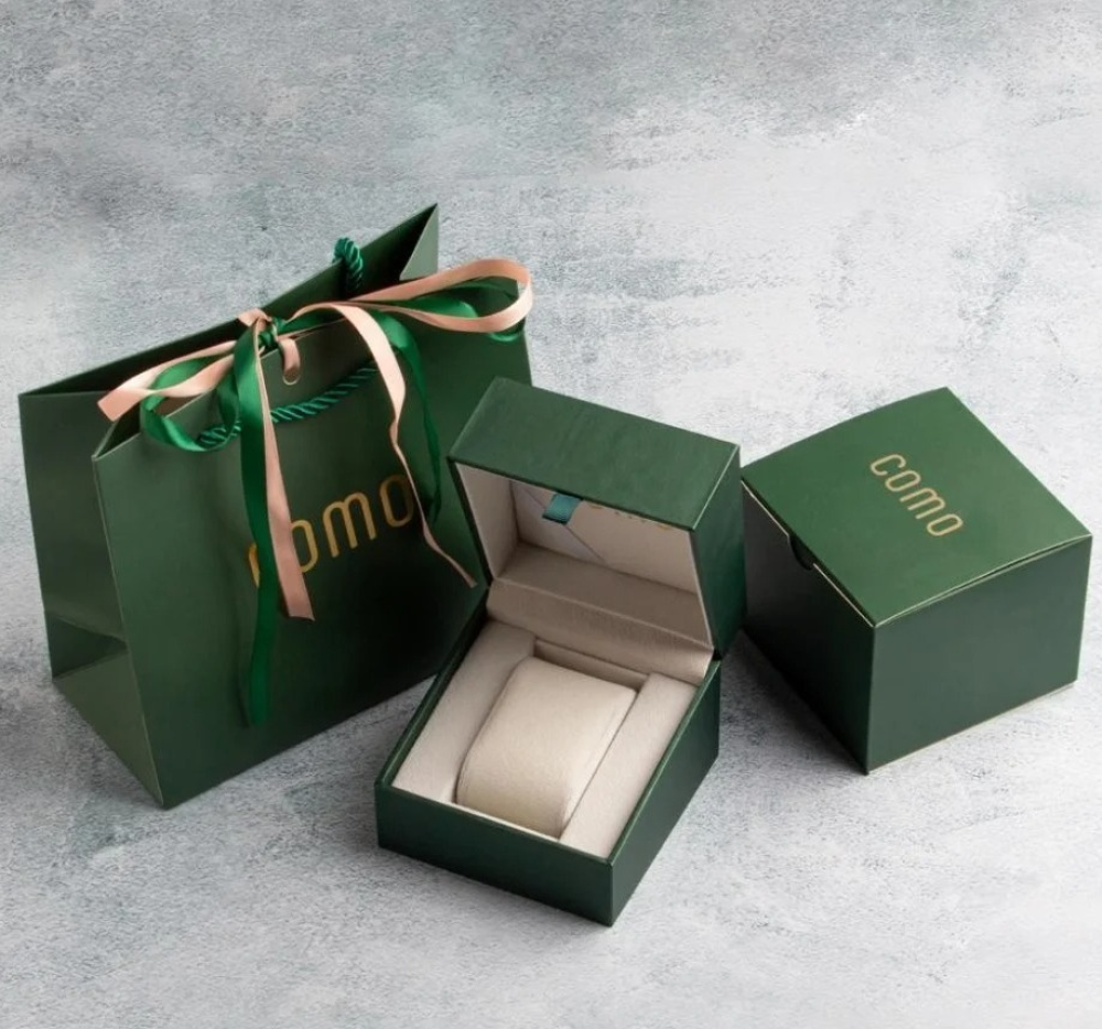 ساعة جلد سوداء اطار ذهبي رجالي كومو - CO44101BK