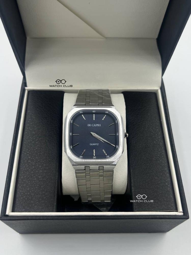 ساعة دي كابري فضي كحلي