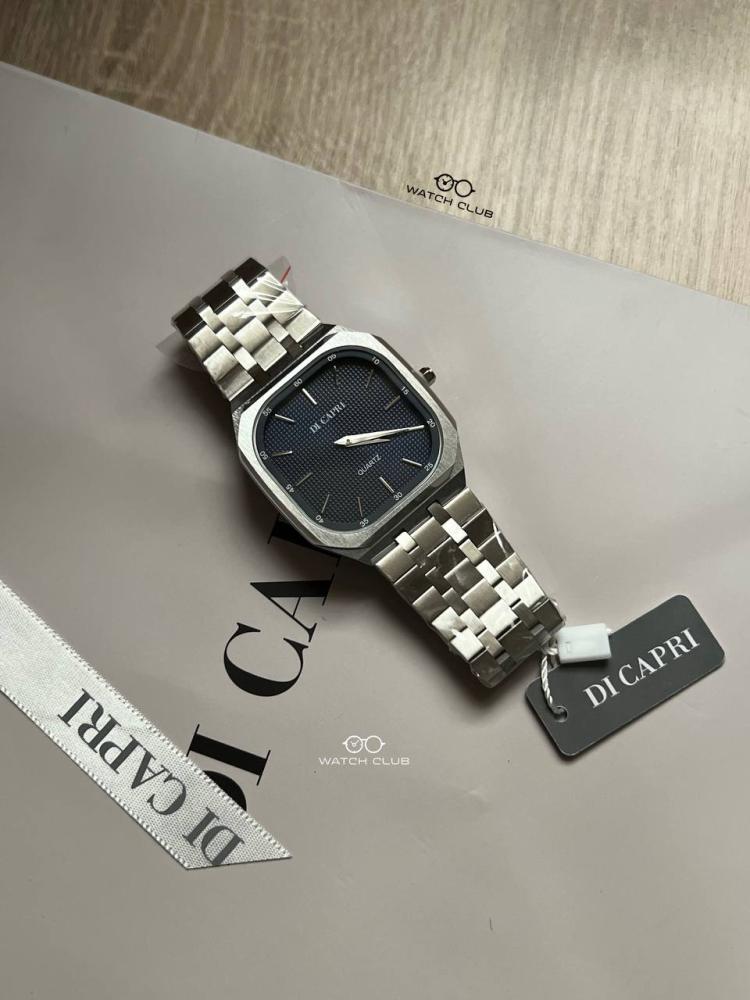 ساعة دي كابري فضي كحلي