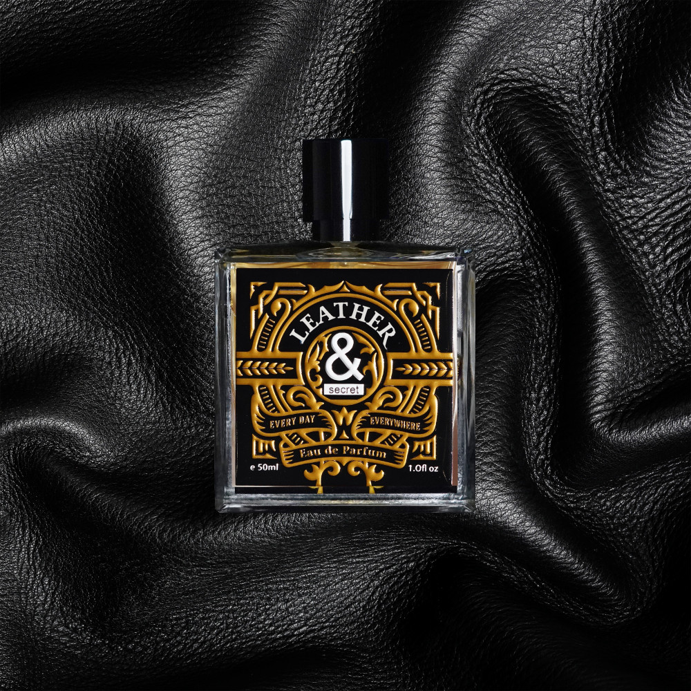 perfume on leather jacket