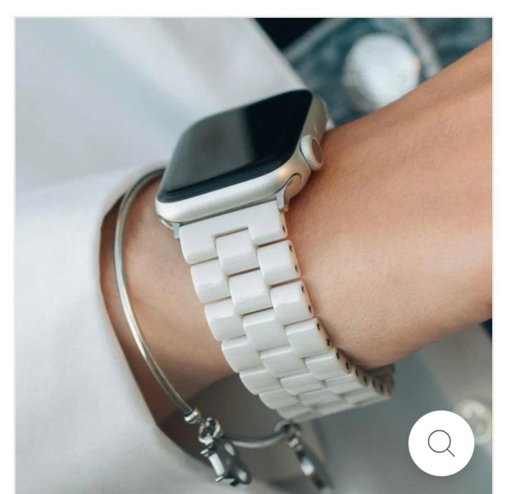 سوار ساعة آبل سيراميك مظهر ,أنيق متوافق مع Apple Watch.