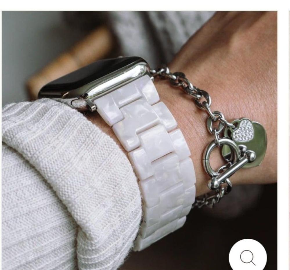 سوار ساعة آبل سيراميك مظهر ,أنيق متوافق مع Apple Watch.