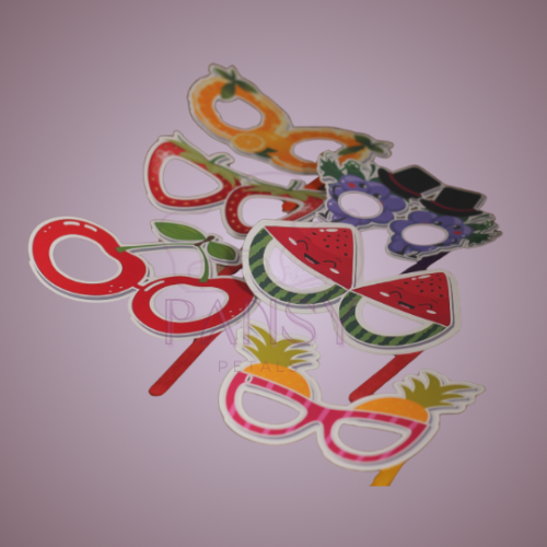 مجموعة نظارات أطفال ورقية – أشكال فواكه (6 قطع)