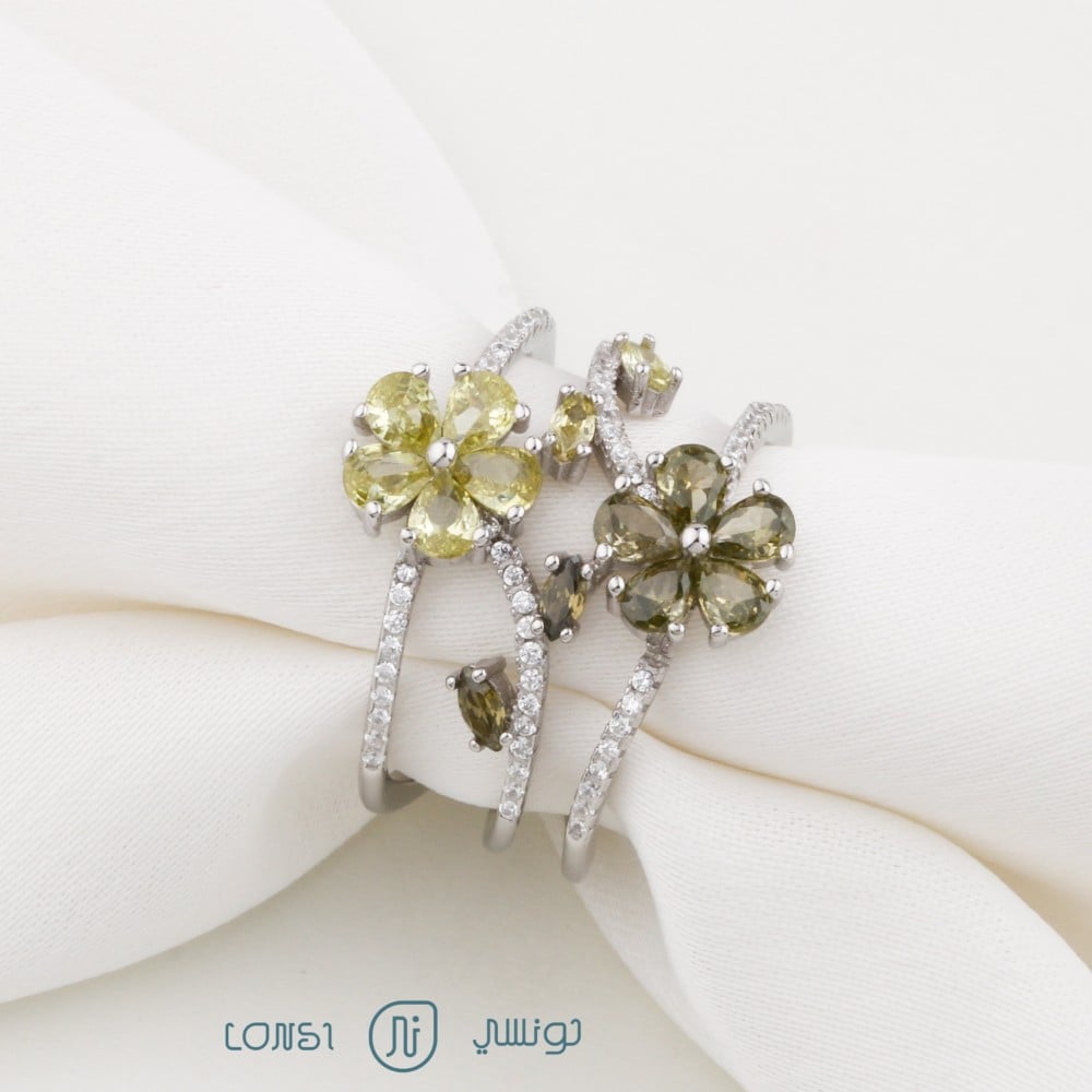 خاتم تفاحي فضة عيار 925