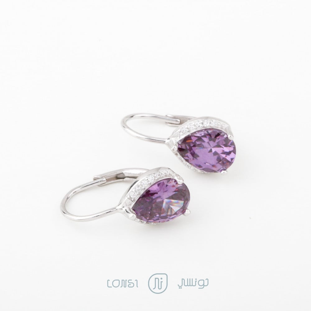 حلق ملون فضة عيار 925 10