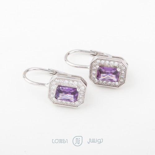 حلق ملون فضة عيار 925 -11