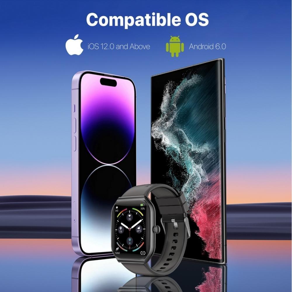 ProWatch-AM19: ساعة ذكية بشاشة 1.96 بوصة AMOLED ومقاومة للماء IP68 مع تتبع صحي شامل