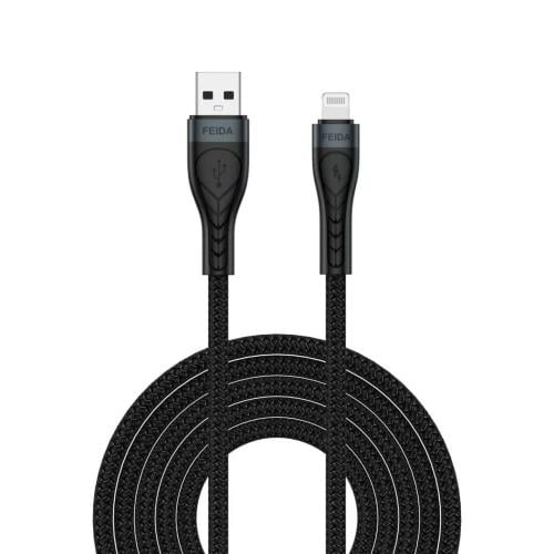 كيبل ايفون منفذ USB قماش بطول 1 متر م/AST114 ماركة...