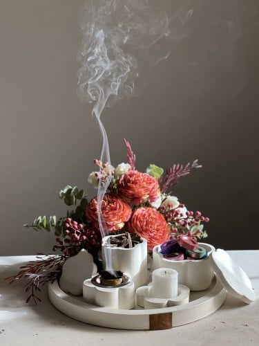 مجموعة مرينه بالورد البرتقالي ارجواني