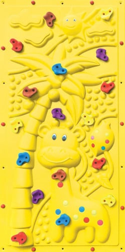 حائط التسلق الجداري البلاستيكي أصفر