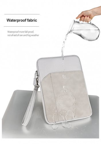 حقيبة كمبيوتر لوحي صغيرة مقاومة للماء مقاس 10.8 بوصة من الجلد