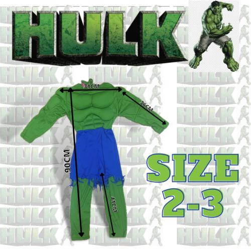 ملابس تنكرية هالك الرجل الاخضر مقاس 3-2
