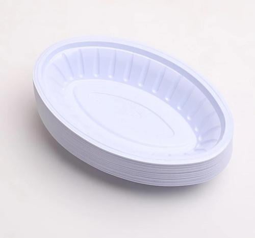 صحن بلاستيك بيضاوي رقم نص