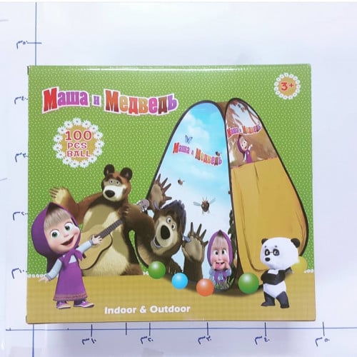 خيمة ماشا و الدب مع 100 كورة /3E